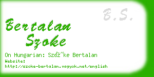 bertalan szoke business card